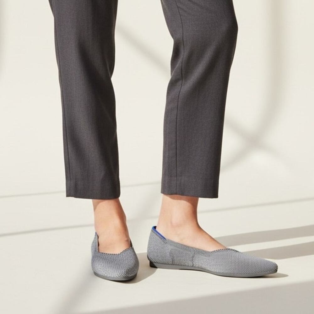 Rothy's The Point Slip On Flats Women's Sz 8 Charcoal Gray Office Everyday